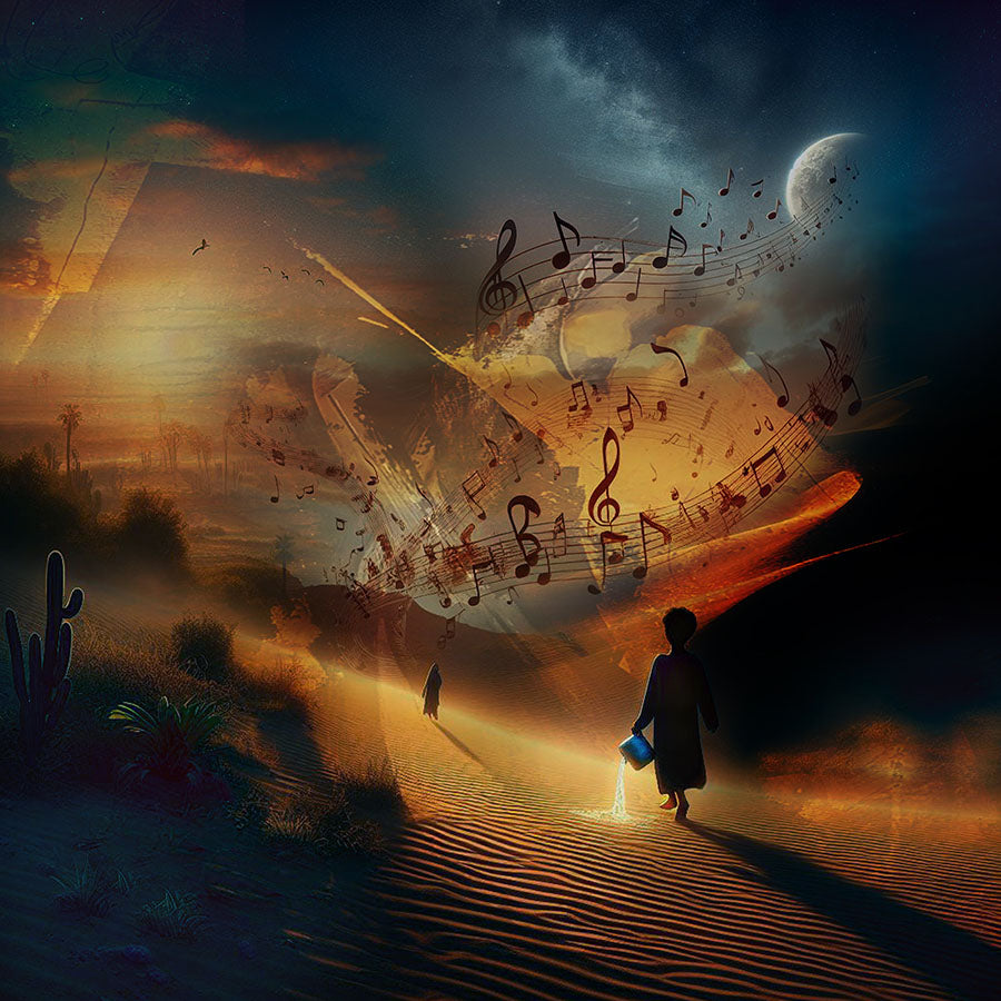 Une série sur le désert, la lutte pour la survie dans un environnement hostile. art digital 50x50cm de kellestom