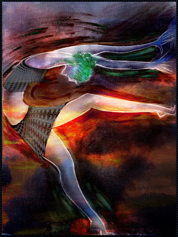 art digital de Kellestom sur alu 120 x 90cm
Série qui met en scène dix femmes confrontées au confinement et à la sensation d’enfermement.
