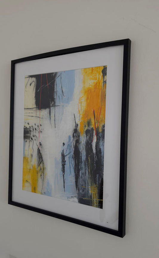Kingdom - Contemporary Abstract Painting Yellow Black Blue | Kellestom