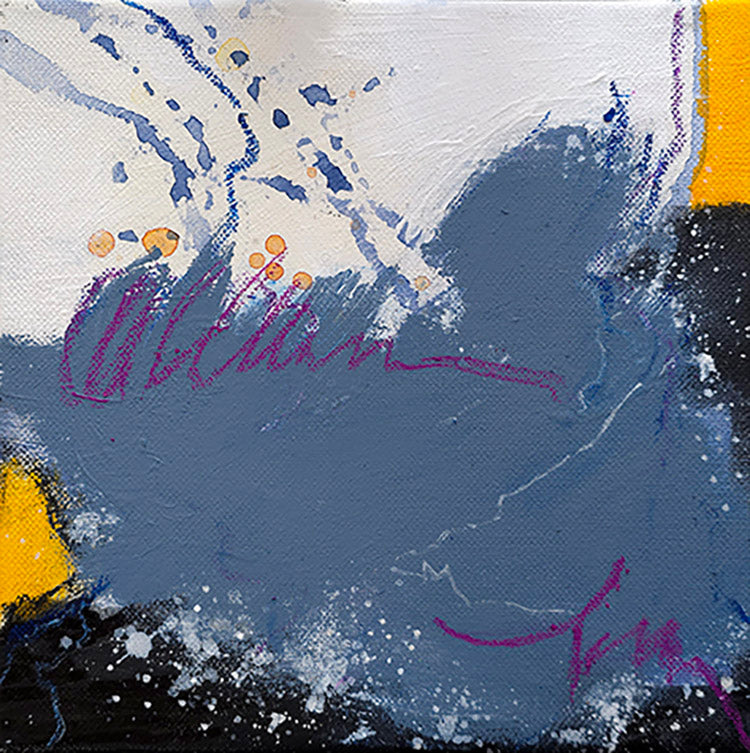 Fragment d'horizon peinture abstraite 20x20cm Kellestom