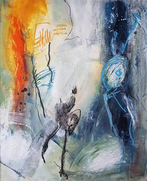 Peinture abstraite Avec passe-partout : 60 × 50 cm