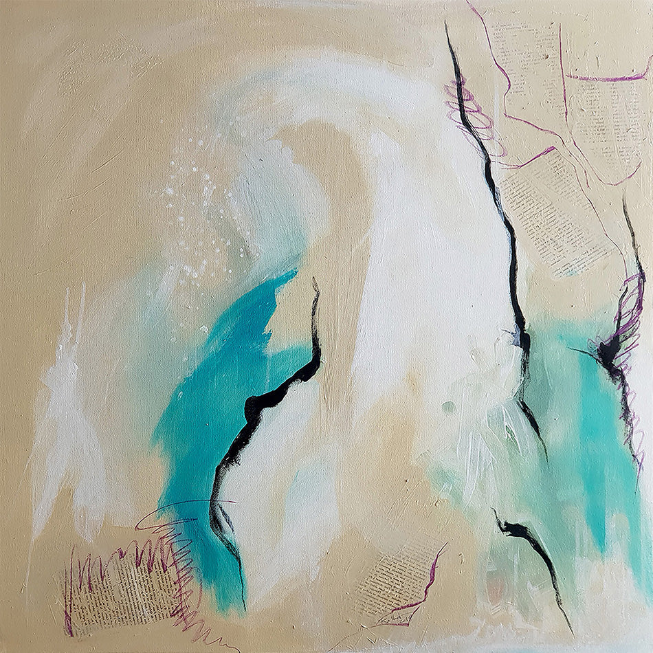 une peinture minimaliste aux formes abstraites. 80x80cm Kellestom
