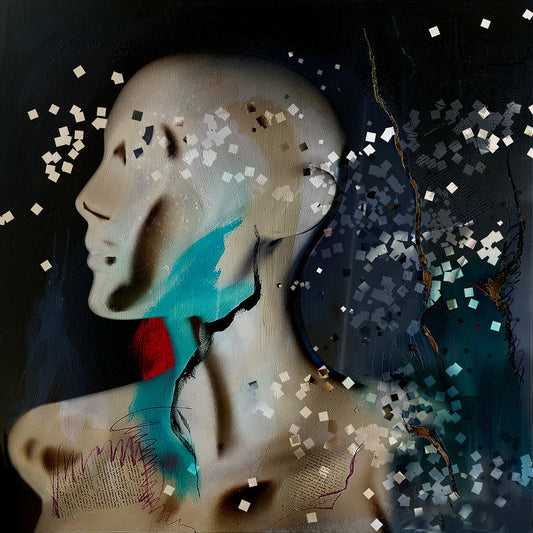 personnification contemporaine et poétique du lever du jour "aube "personnification de la nature- art abstrait sur alu art digital