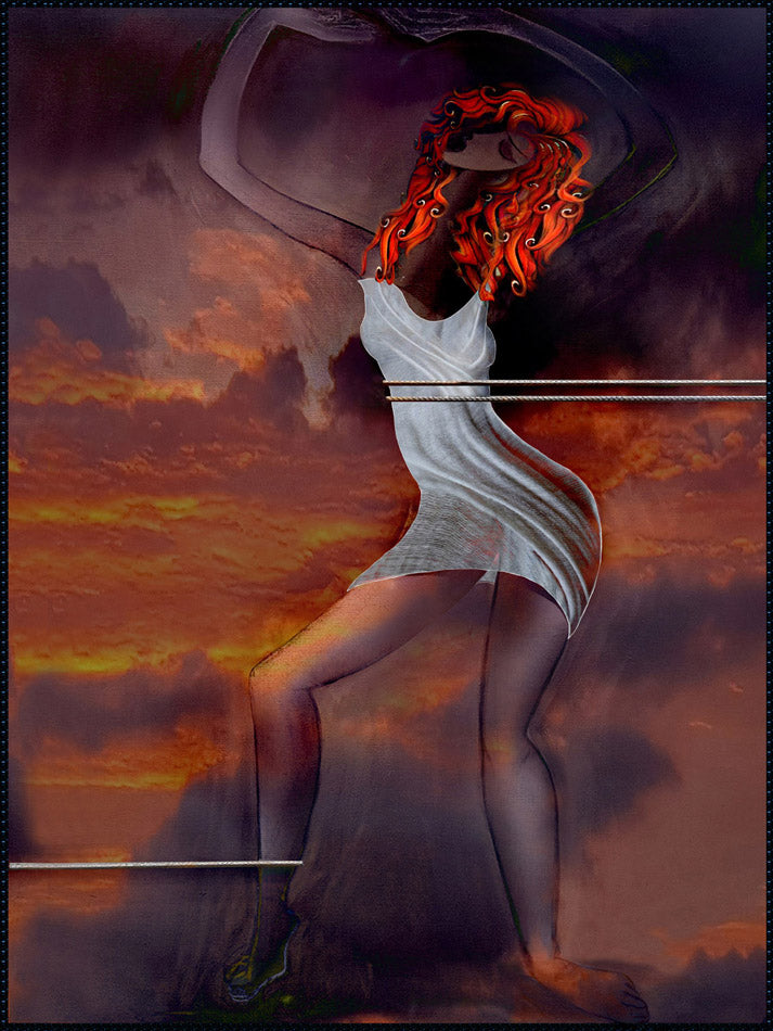 art digital de Kellestom sur alu 120 x 90cm
Série qui met en scène dix femmes confrontées au confinement et à la sensation d’enfermement.