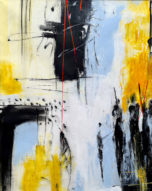 Kingdom - Contemporary Abstract Painting Yellow Black Blue | Kellestom