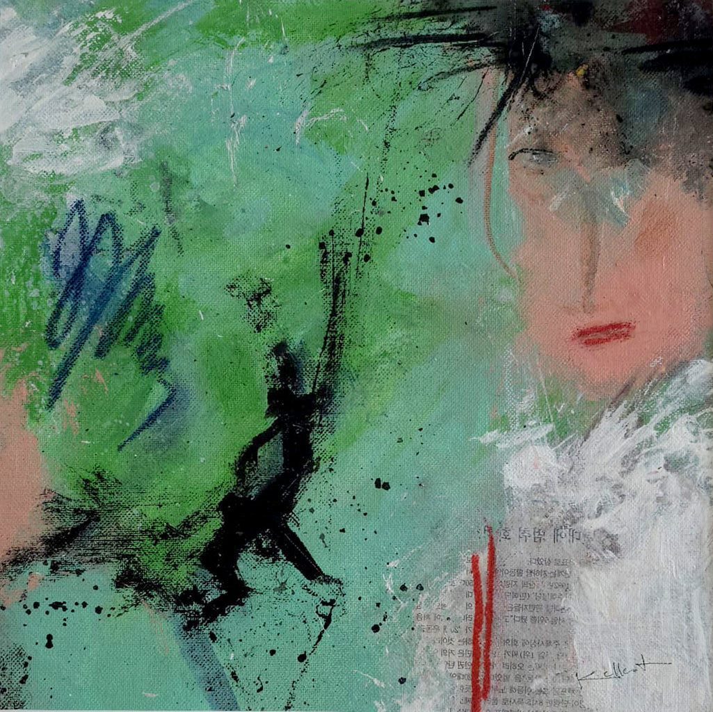 "manipulateur" art abstrait  30x30cm de  kellestom