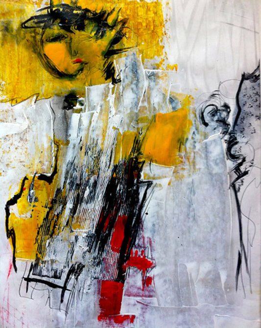 Domination - peinture sur papier avec passe-partout blanc | Kellestom