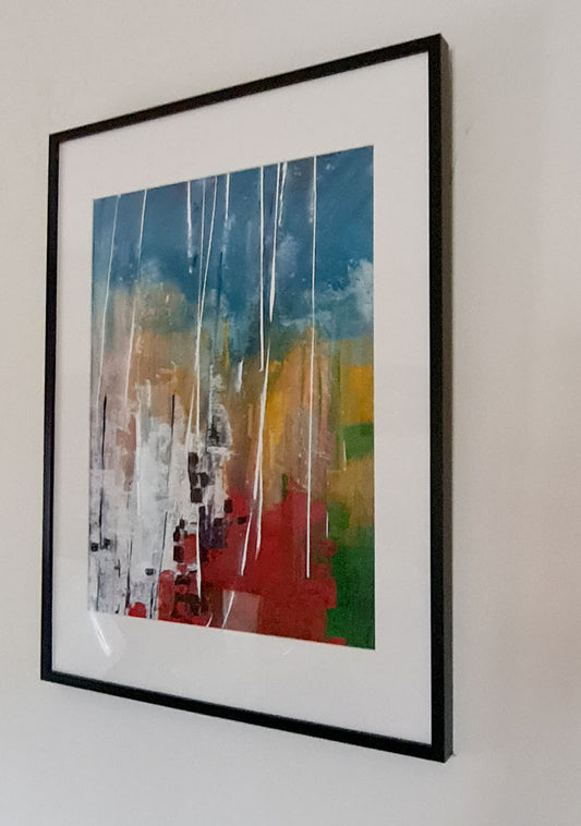 Arequipa – Peinture abstraite contemporaine sur papier fort 60x45cm | Kellestom