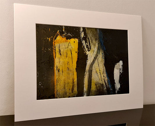 Les Différences – Peinture abstraite technique mixte noir et ocre 20x29cm | Kellestom