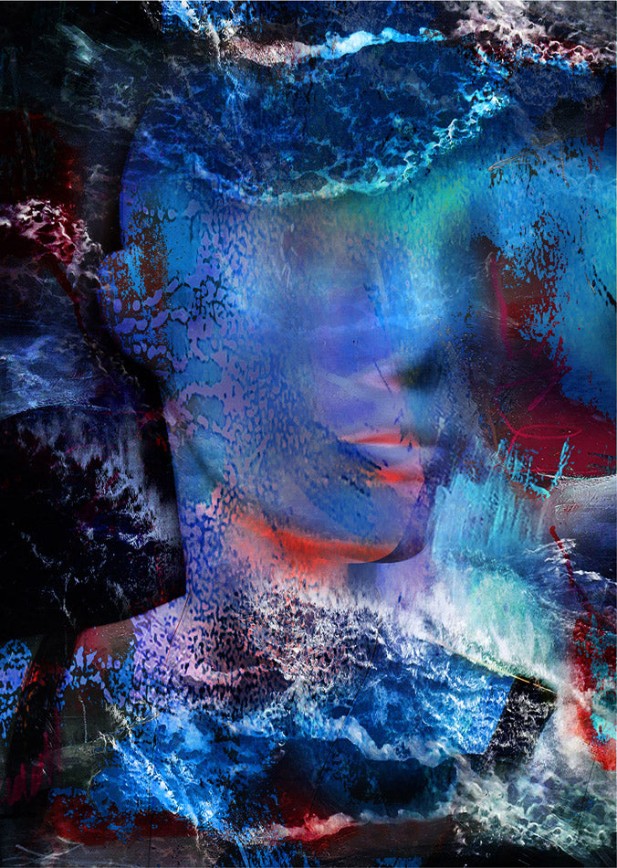 une série réalisée sur la personnalisation de la nature, ici l'océan. art digital 60x80cm kellestom  "Ocean"