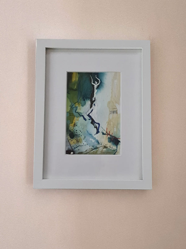 Pulsion – Peinture abstraite sur papier fort 10x14cm | Kellestom
